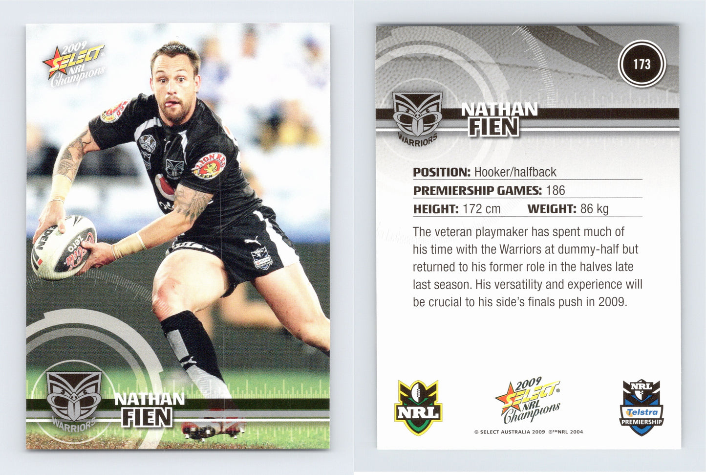 #173 NATHAN FIEN 2009 Select NRL Champions