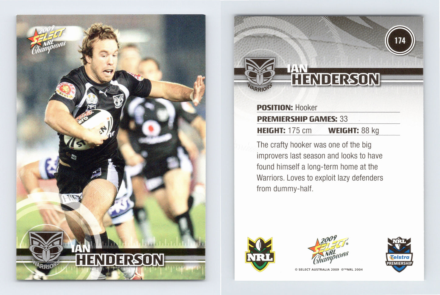 #174 IAN HENDERSON 2009 Select NRL Champions
