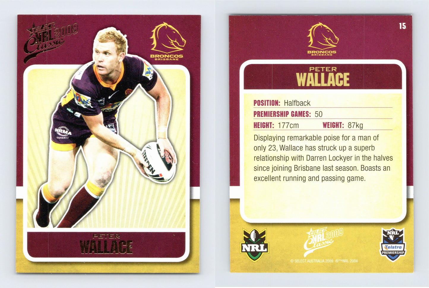 #15 PETER WALLACE 2009 Select NRL Classic