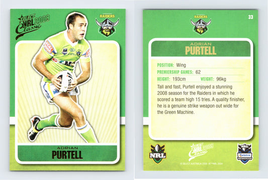 #33 ADRIAN PURTELL 2009 Select NRL Classic