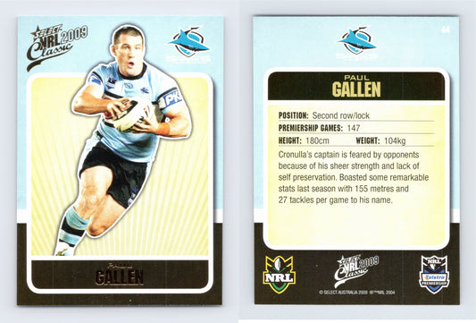 #44 PAUL GALLEN 2009 Select NRL Classic