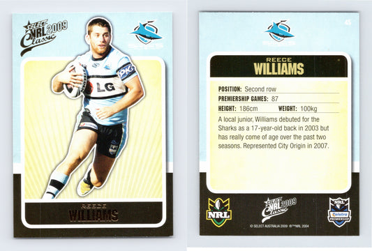 #45 REECE WILLIAMS 2009 Select NRL Classic