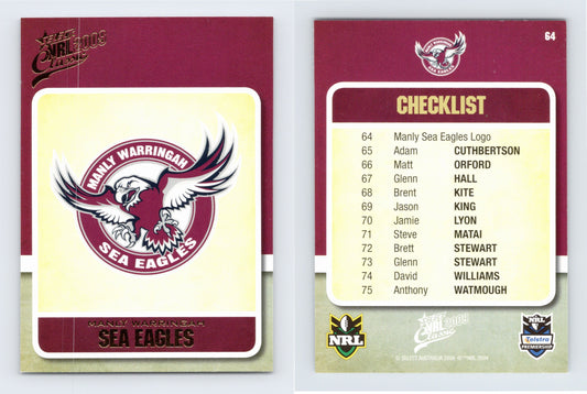 #64 MANLY SEA EAGLES LOGO 2009 Select NRL Classic