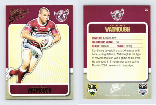 #75 ANTHONY WATMOUGH 2009 Select NRL Classic