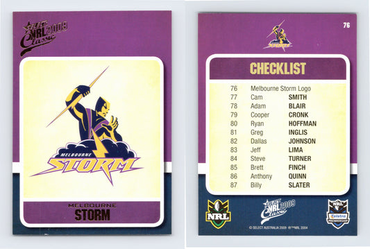 #76 MELBOURNE STORM LOGO 2009 Select NRL Classic