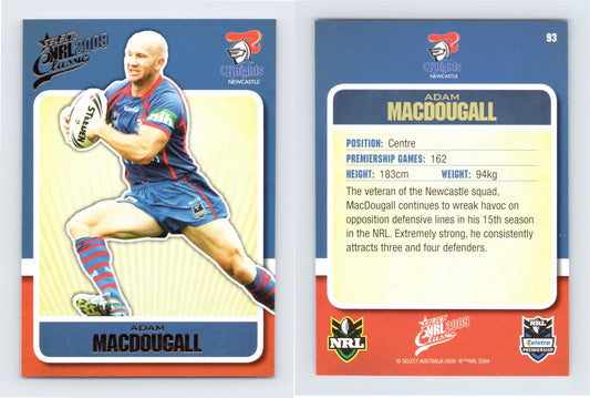 #93 ADAM MACDOUGALL 2009 Select NRL Classic