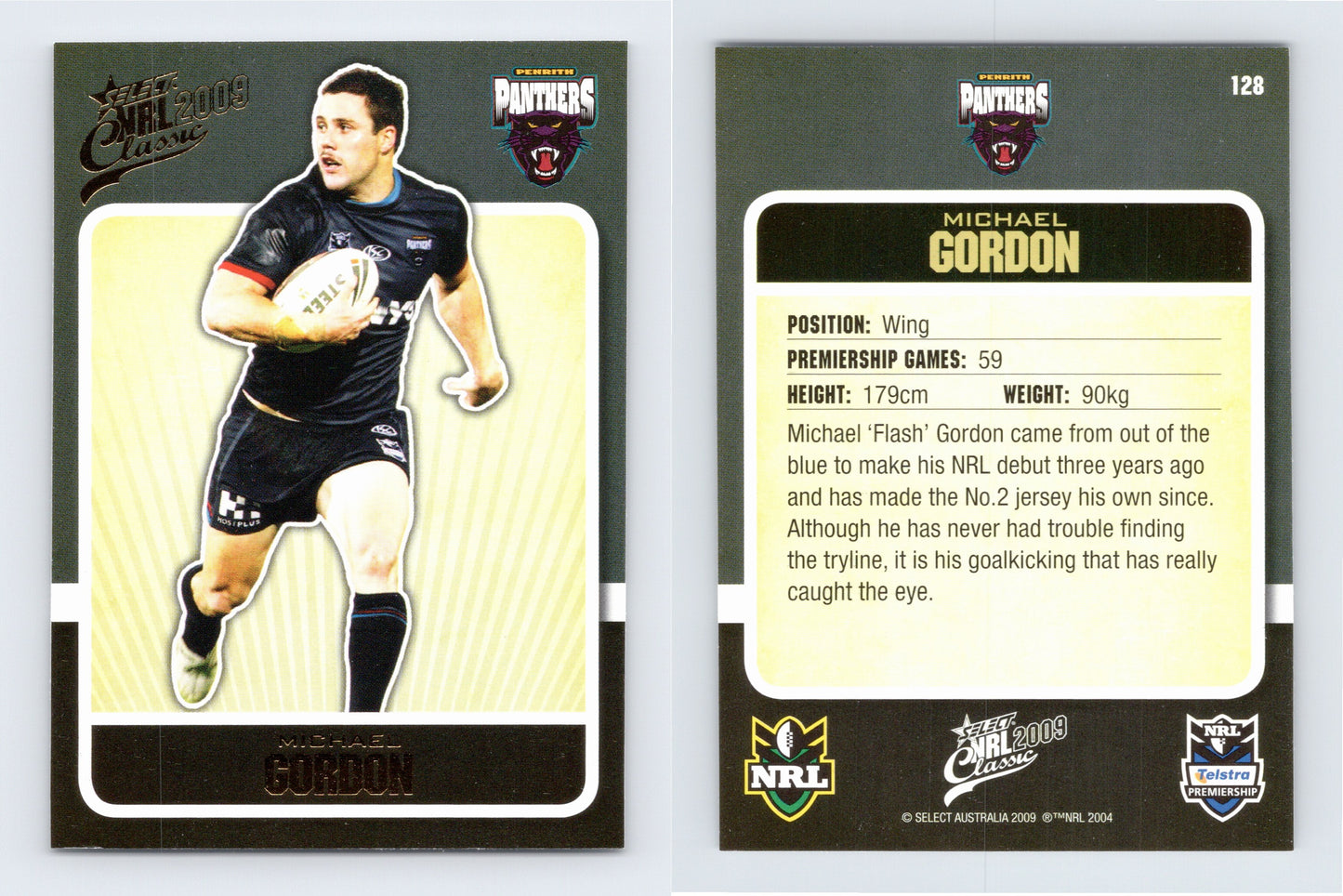 #128 MICHAEL GORDON 2009 Select NRL Classic