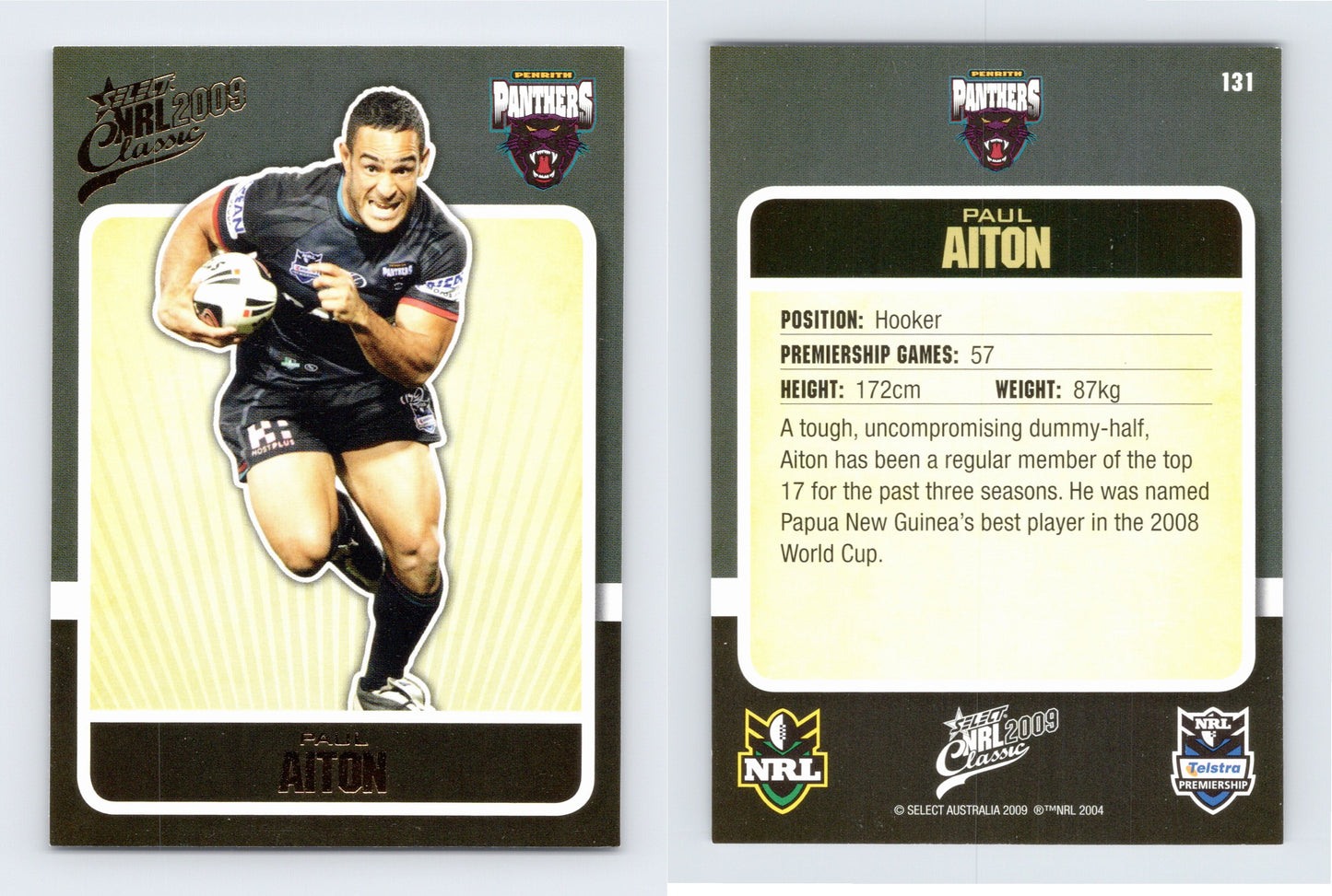 #131 PAUL AITON 2009 Select NRL Classic