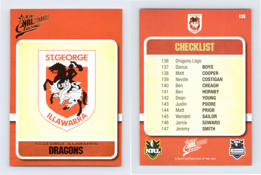 #136 ST GEORGE ILLAWARRA 2009 Select NRL Classic