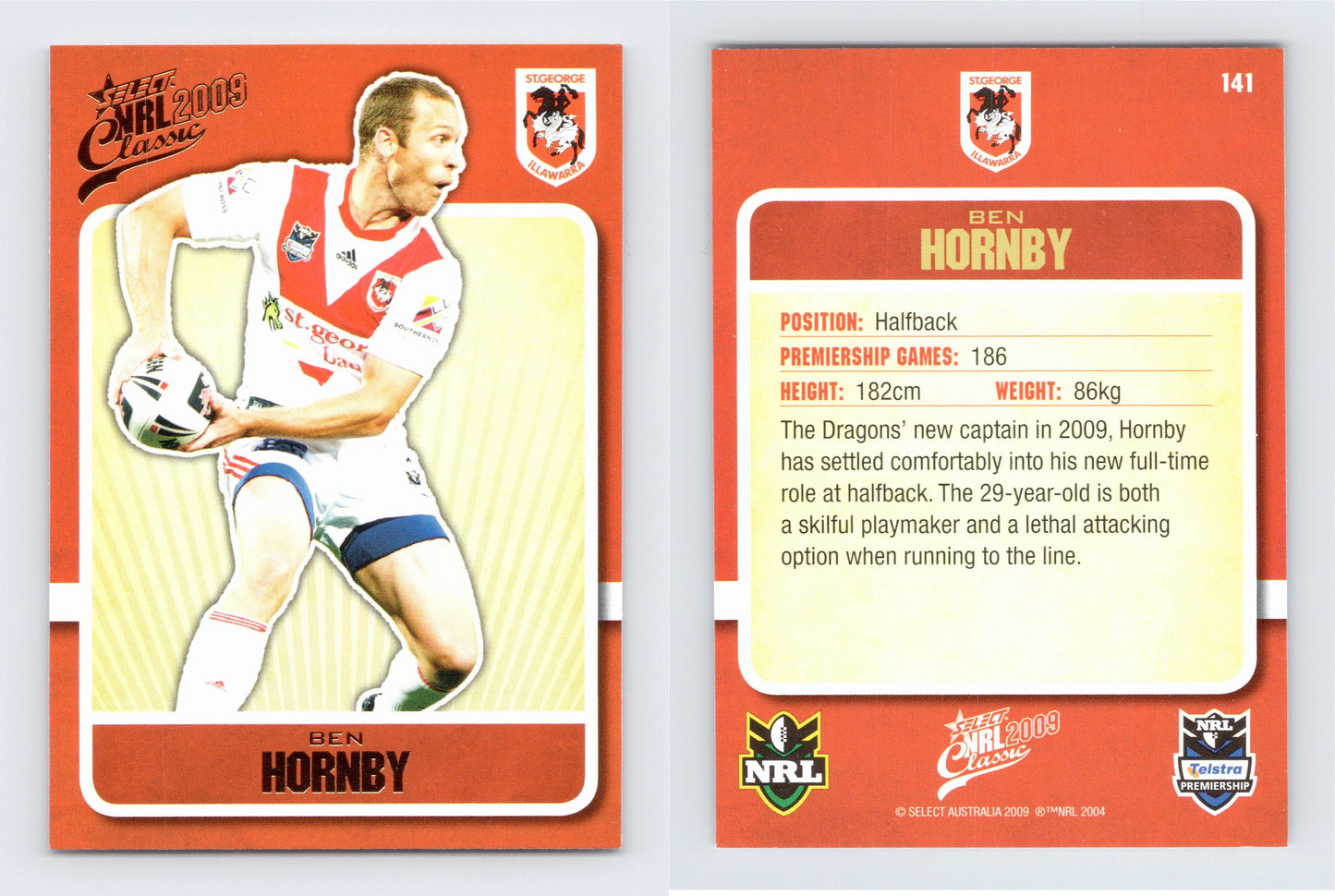 #141 BEN HORNBY 2009 Select NRL Classic