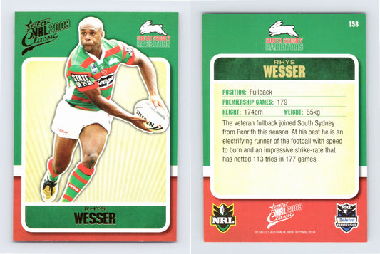 #158 RHYS WESSER 2009 Select NRL Classic