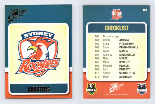 #160 SYDNEY ROOSTERS LOGO 2009 Select NRL Classic