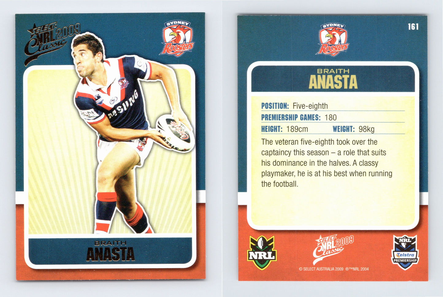 #161 BRAITH ANASTA 2009 Select NRL Classic