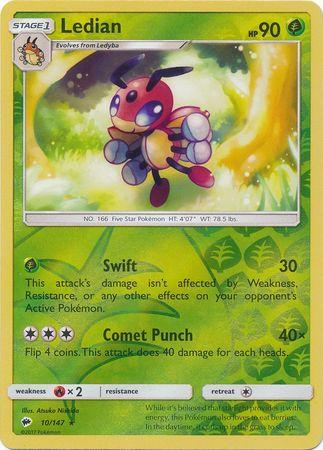 Ledian 10 /147 Reverse Holo burning-shadows-rh-10