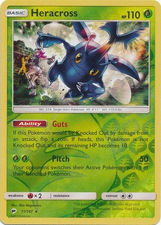 Heracross 11 /147 Reverse Holo burning-shadows-rh-11