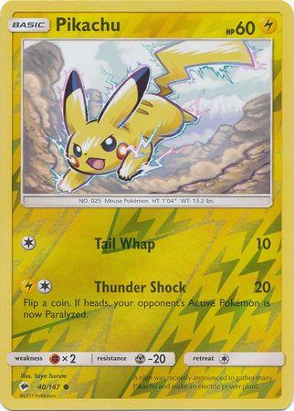 Pikachu 40 /147 Reverse Holo burning-shadows-rh-35