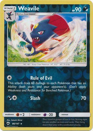 Weavile 86 /147 Reverse Holo