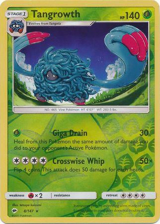 Tangrowth 8 /147 Reverse Holo burning-shadows-rh-8