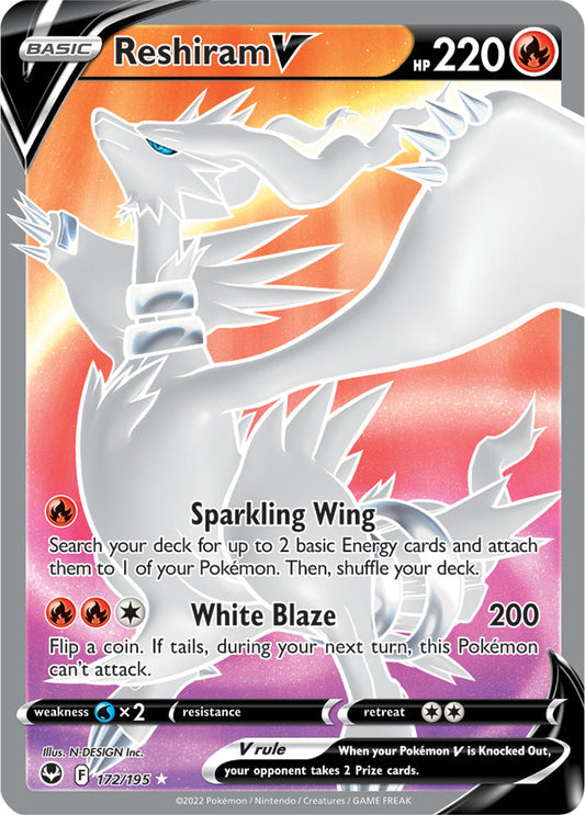 Reshiram V (Full Art) 172/195 Silver Tempest