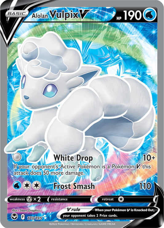 Alolan Vulpix V (Full Art) 173/195 Silver Tempest