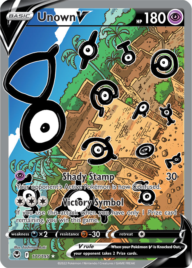 Unown V (Alternate Full Art) 177/195 Silver Tempest